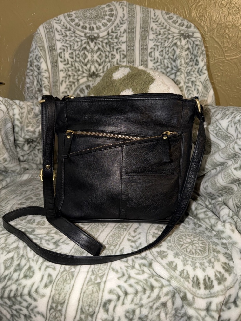 Great American Leatherworks Black Leather Crossbody Bag
